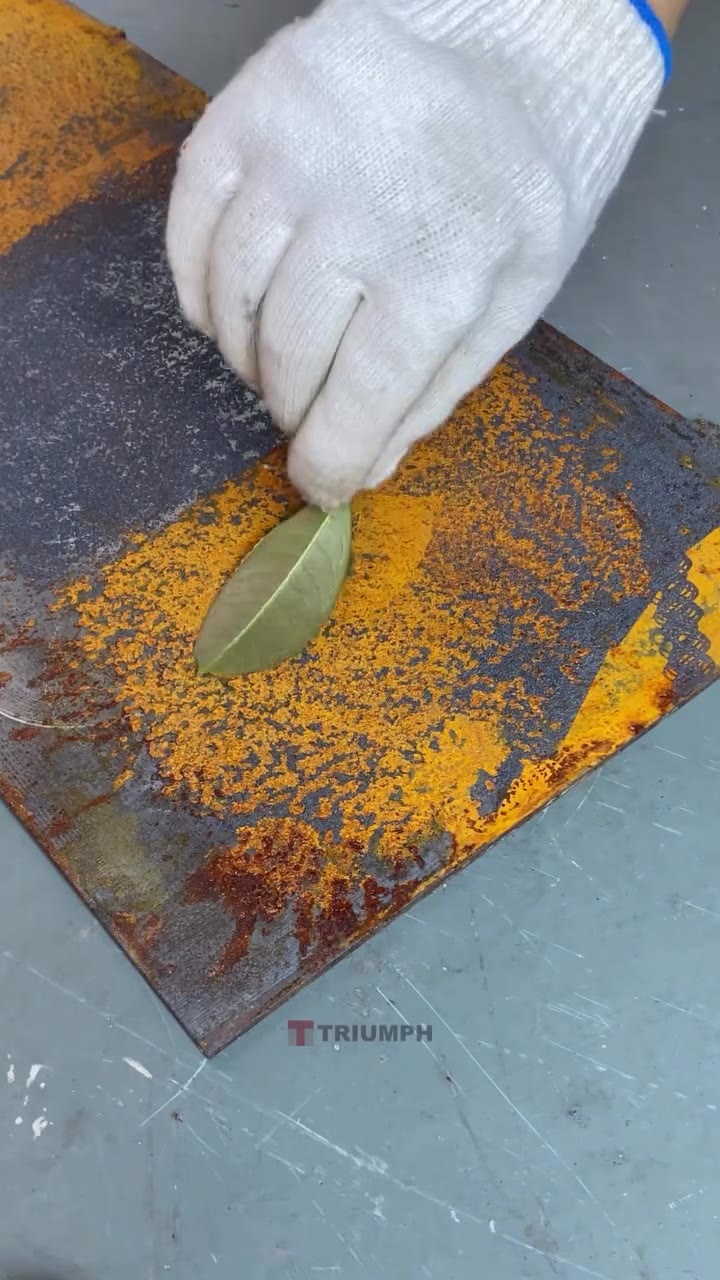 Detalle sobre chapa oxidada antes del tratamiento láser