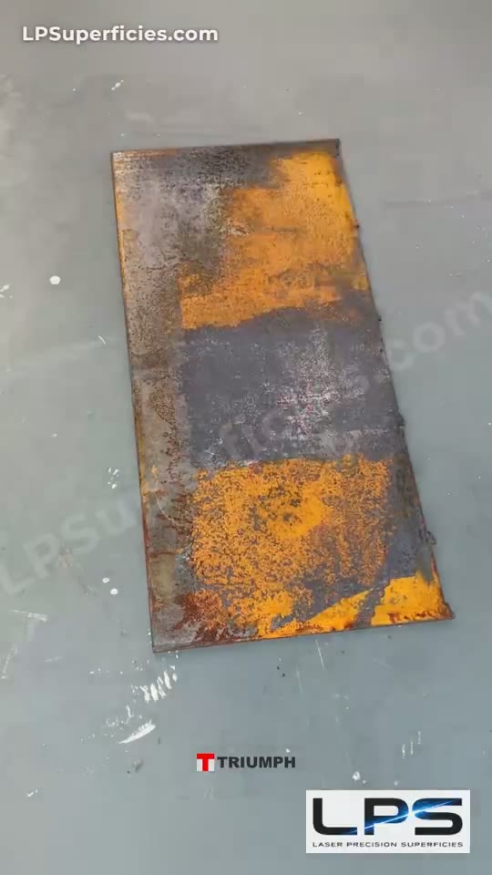 Chapa con óxido después de la prueba con láser